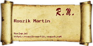 Roszik Martin névjegykártya