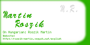 martin roszik business card